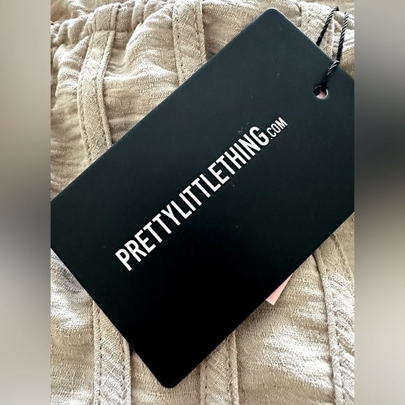 PrettyLittleThing Stone Bandeau Cowl Detail Ruched MIDI Dress Size 0 - Picture 12 of 16